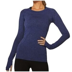 Lululemon Blue Purple Long Sleeve Thumbhole Reflection Womens Size 6
